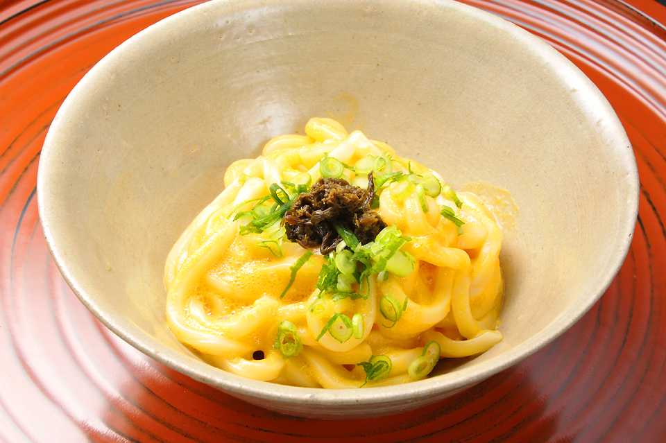 釜あげ生玉子うどん・ふきのとう風味
