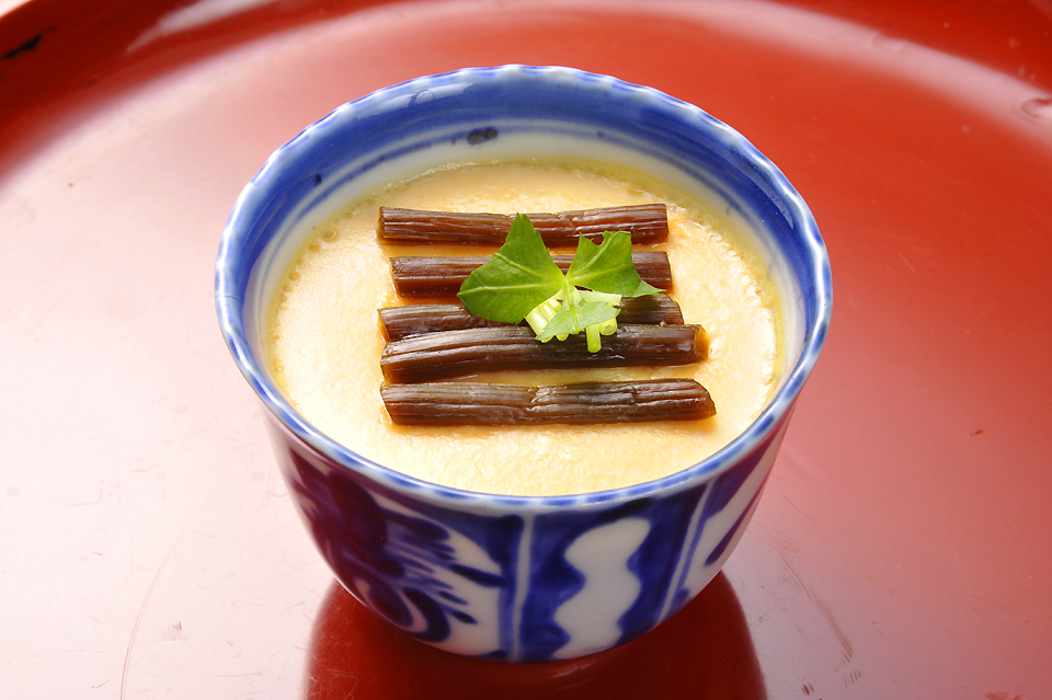 茶碗蒸し・ふきのたまり漬のせ