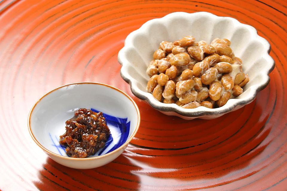 ひしおを納豆に和えて