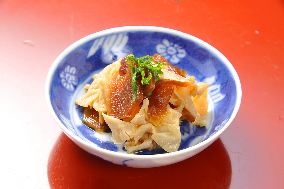 かんぴょうと湯波の三杯酢